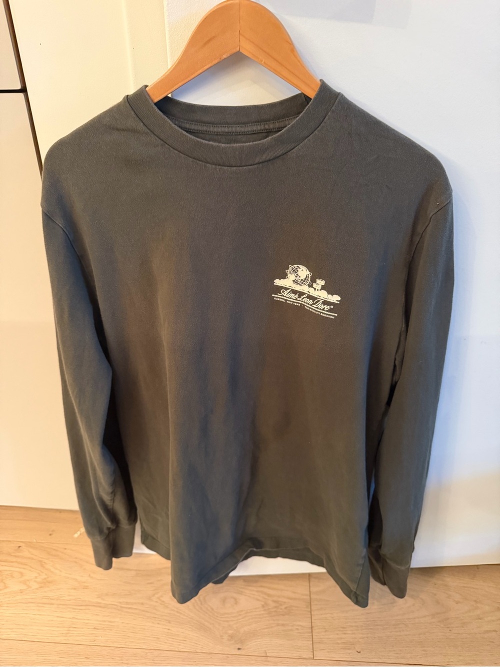 Aime Leon Dore Olive Green Long-Sleeve Crewneck with Chest Logo